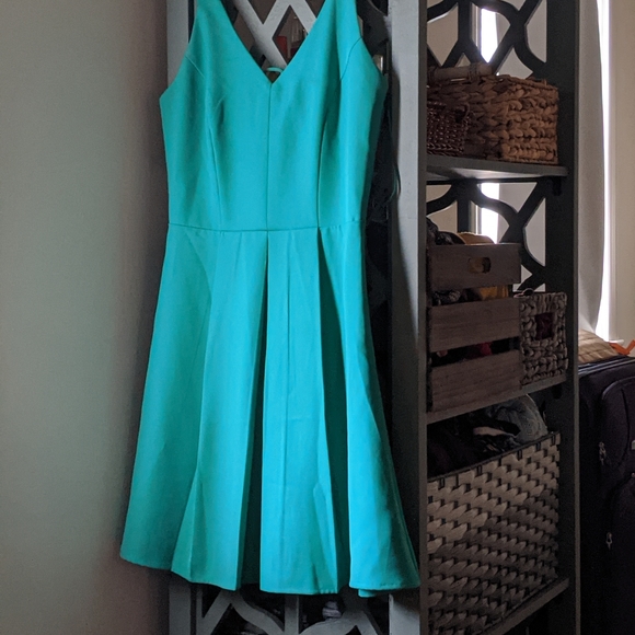 Like New Adelyn Rae Lace Up Back Corset Dress Teal - Picture 2 of 7